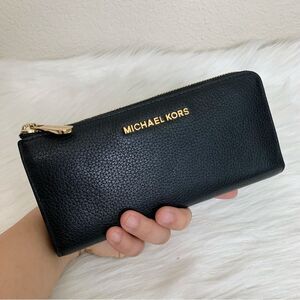 Michael Kors Black Leather Large Wallet